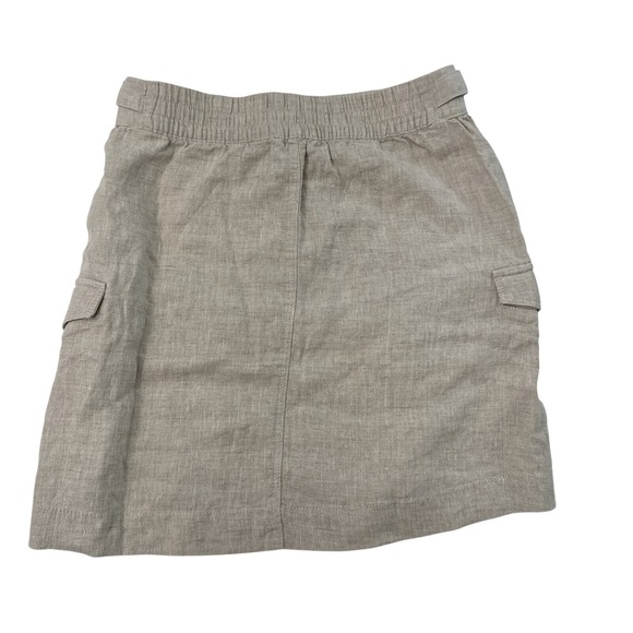 Athleta Women 4 Skirt Voyager Beige Linen Buckle Cargo Pocket Utility Athleisure - Picture 2 of 13
